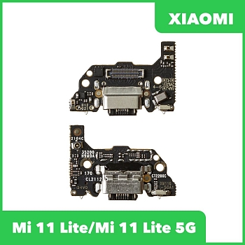 Системный разъем (разъем зарядки) для Xiaomi Mi 11 Lite, Mi 11 Lite 5G, микрофон